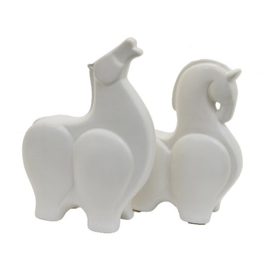 Three Hands 10" Horse Sculpture Set - White