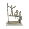 Three Hands 12'' Abstract Table Top Decorative Sculpture - Silver