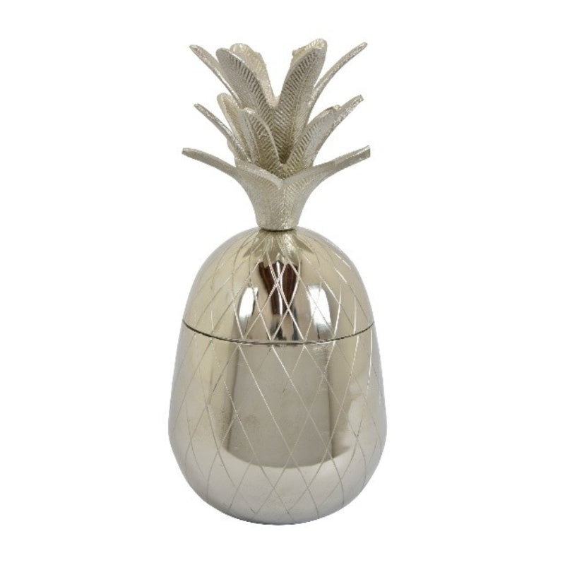 Three Hands 14.50" Pineapple Metal Jar - Silver