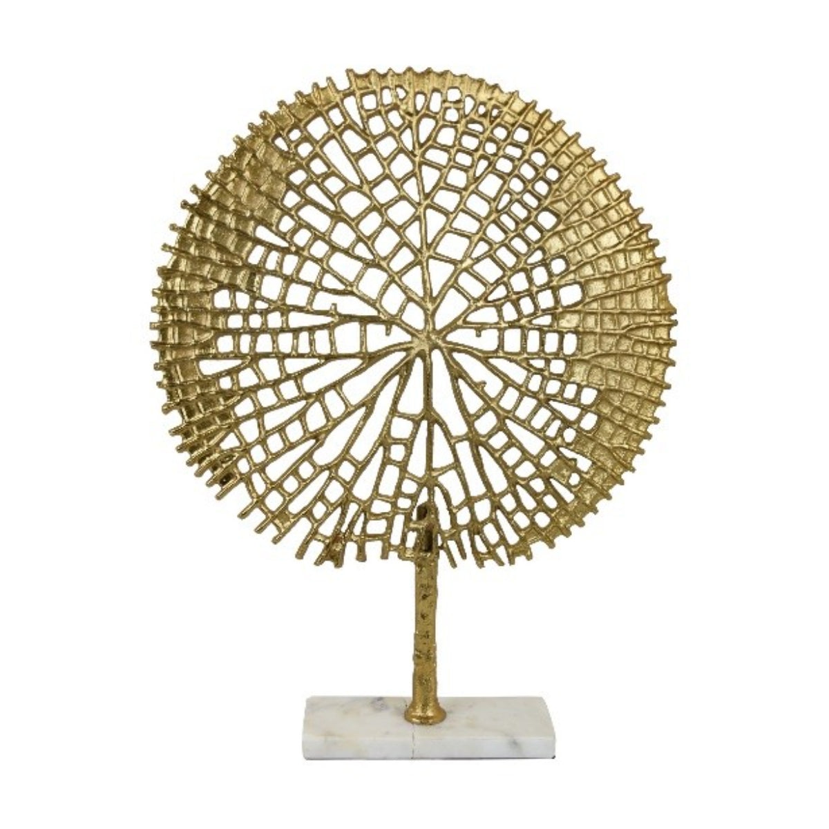 Three Hands 20'' Circular Tree Shaped Table Top Decorative Sculpture- Gold