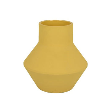 Three Hands 8" Geometric Vase - Mustard Yellow