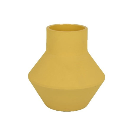 Three Hands 8" Geometric Vase - Mustard Yellow