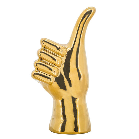 Sagebrook Home Ceramic 6" Thumbs Up Table Decor - Gold