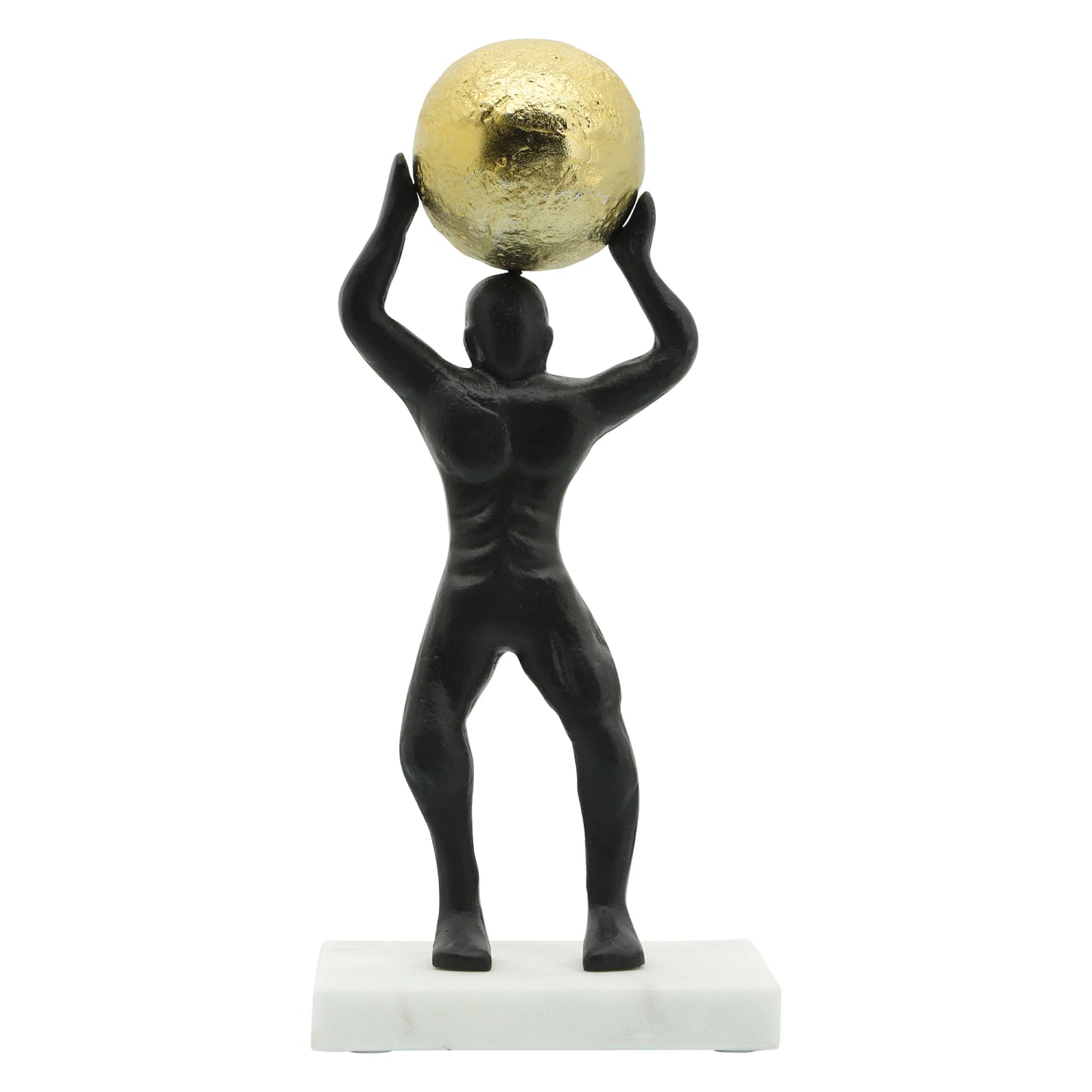 Sagebrook Home 13" Metal Man Ball on Top - Black/Gold