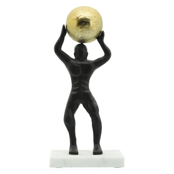Sagebrook Home 13" Metal Man Ball on Top - Black/Gold