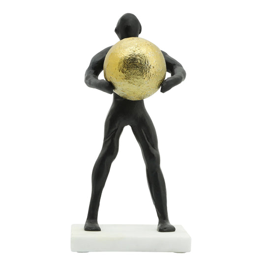 Sagebrook Home 12" Metal Man Carrying Ball - Black/Gold