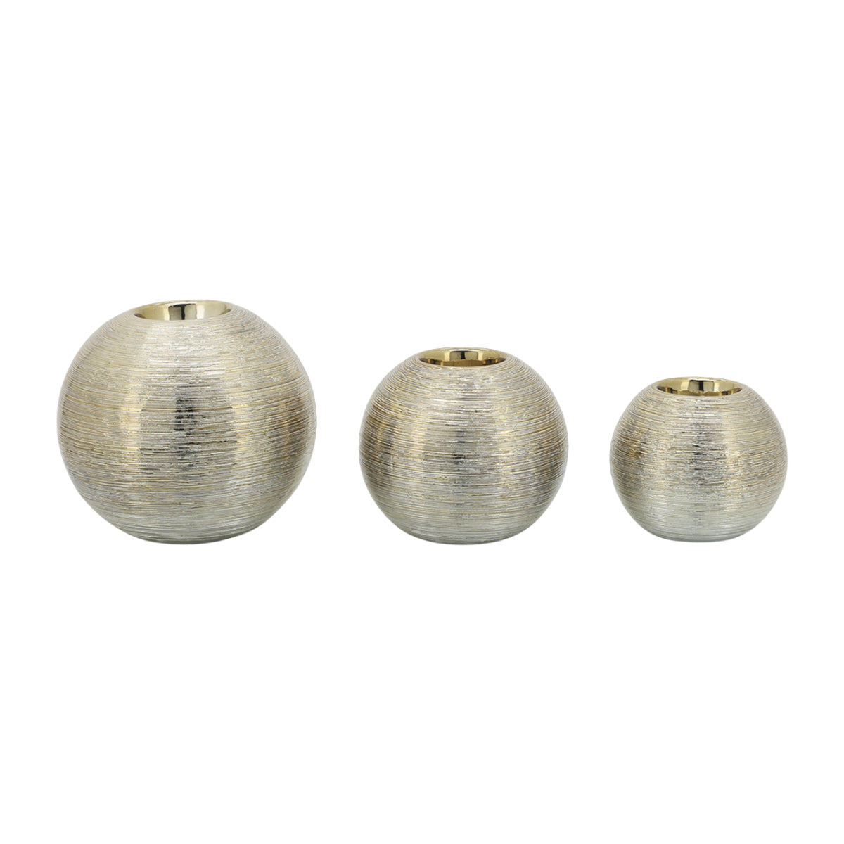 Sagebrook Home Ceramic Scratch Orbs (Set of 3) - Gold