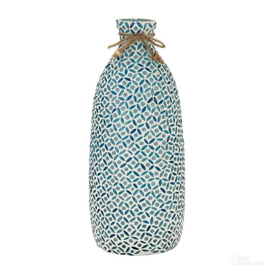 Sagebrook Home Contemporary 13" Glass Mosaic Vase - Blue