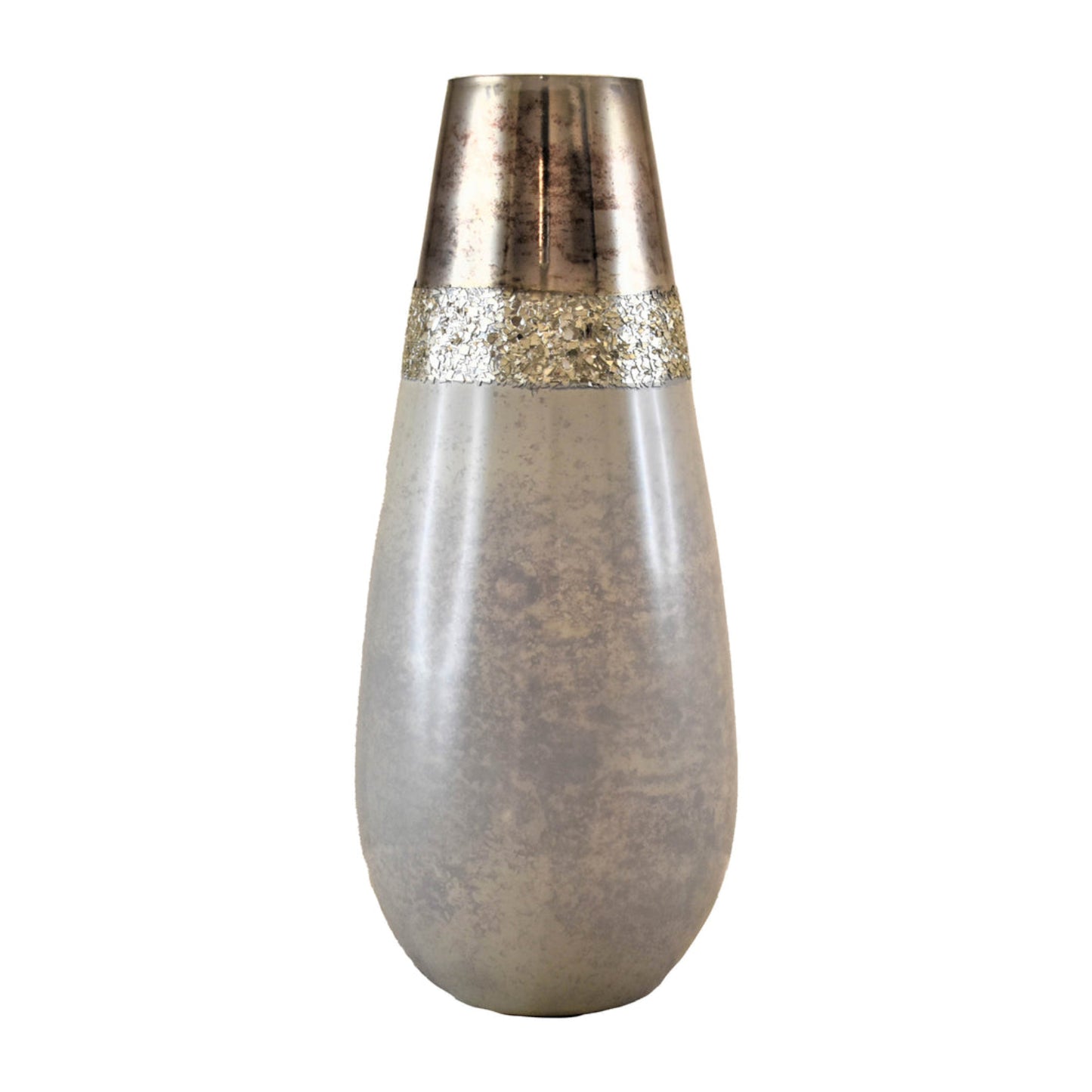 Sagebrook Home Contemporary 15" Glass Metallic Vase - Champagne/Gold