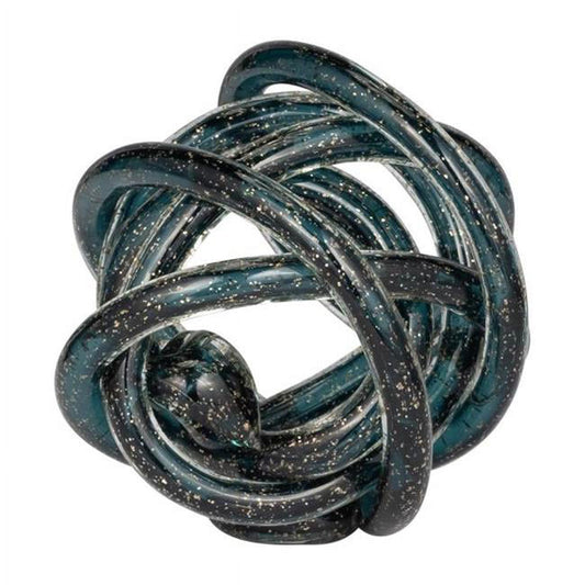 Sagebrook Home 6" Glass Knot Decor - Blue