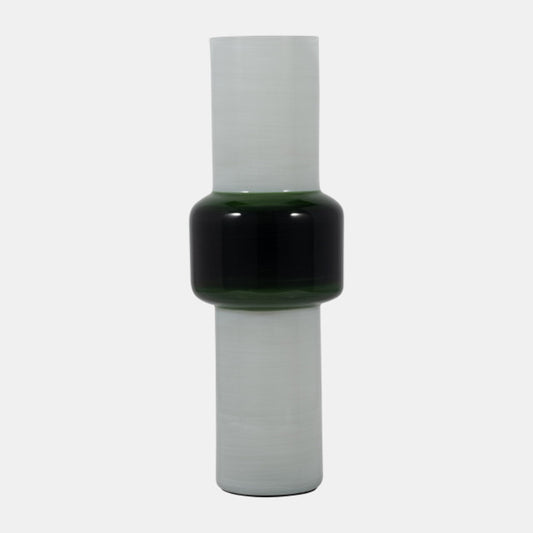 Sagebrook Home 19" Glass Cylinder Vase - White/Green