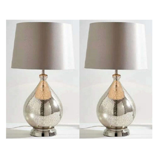 Sagebrook Home S/2 26" Glass Mercury Table Lamp - Silver