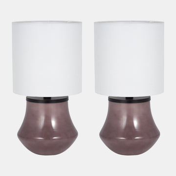Lámpara de mesa de vidrio de 18" Sagebrook Home S/2 - Java