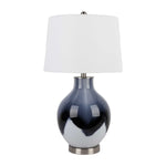 Lámpara de mesa reactiva de vidrio de 26" de Sagebrook Home - Azul/blanco