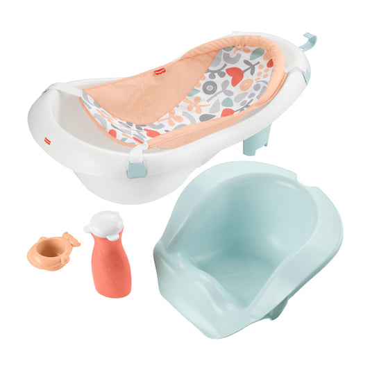 Bañera para bebé 4 en 1 con asiento y arnés Fisher-Price - Summer Blossoms