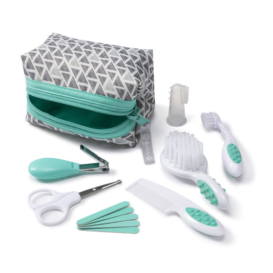 Safety 1st Groom and Go Baby Care Kit (12-Piece) - Pyramids Aqua