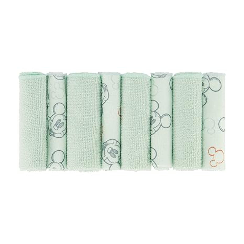 Disney Mickey Mouse Washcloth Set (Pack of 8) - Green