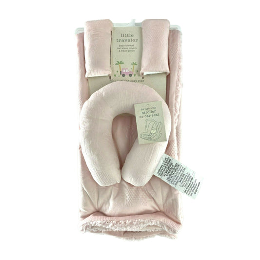 SL Home Fashions Little Traveler - Juego de 4 fundas para almohadas de viaje para bebés, color rosa safari
