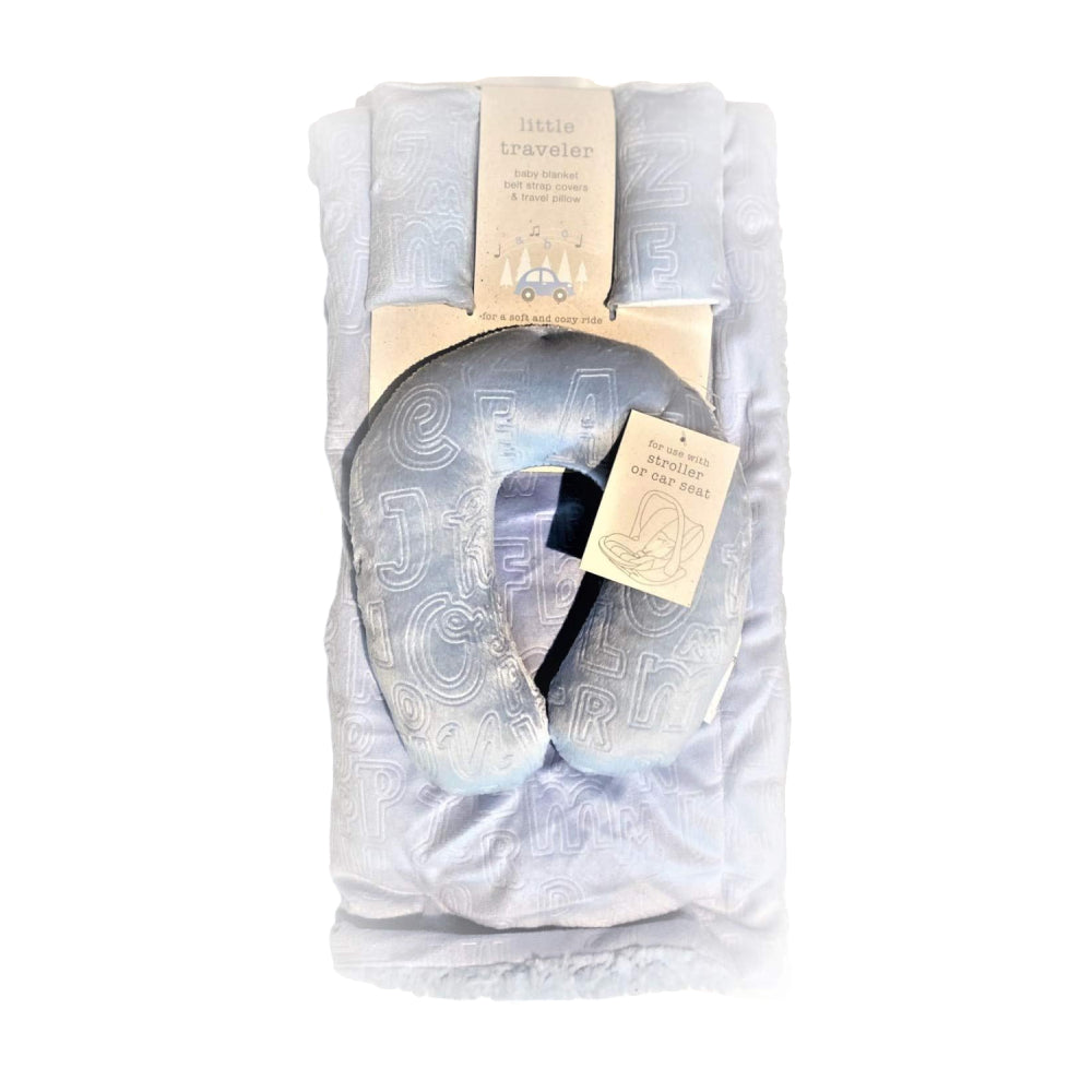 SL Home Fashions Little Traveler - Juego de 4 fundas para almohadas de viaje para bebés - Azul safari