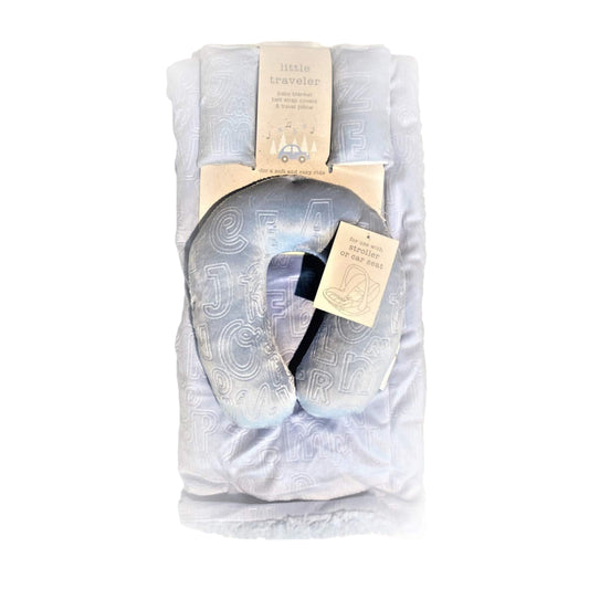 SL Home Fashions Little Traveler - Juego de 4 fundas para almohadas de viaje para bebés - Azul safari