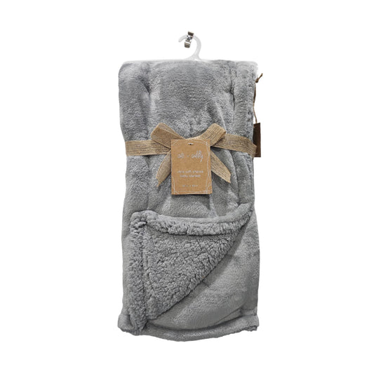 S.L Home Fashions 30" x 40" Solid Sherpa Baby Blanket - Gray