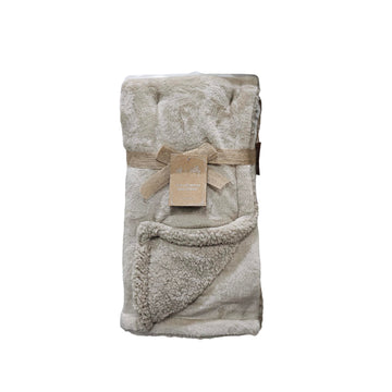 S.L Home Fashions 30" x 40" Solid Sherpa Baby Blanket - Taupe