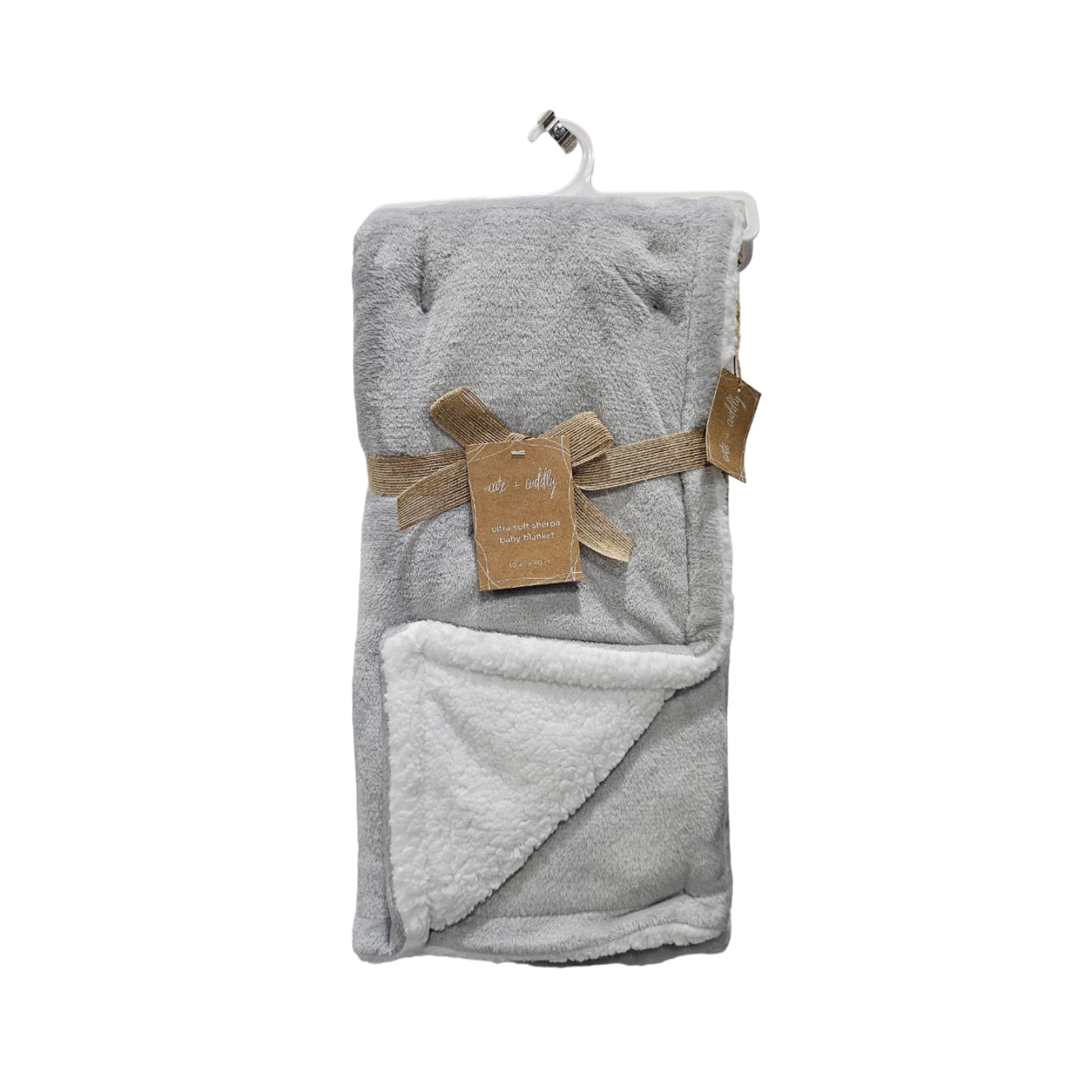 Manta de bebé de sherpa lisa de 30" x 40" de SL Home Fashions, color blanco
