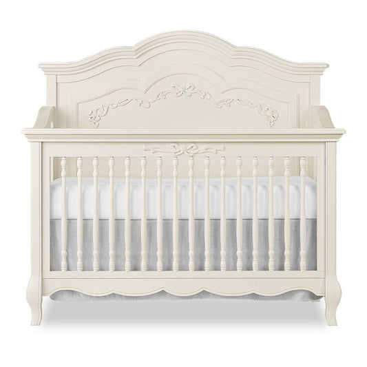 Cuna convertible 5 en 1 de madera con encaje marfil Evolur Aurora