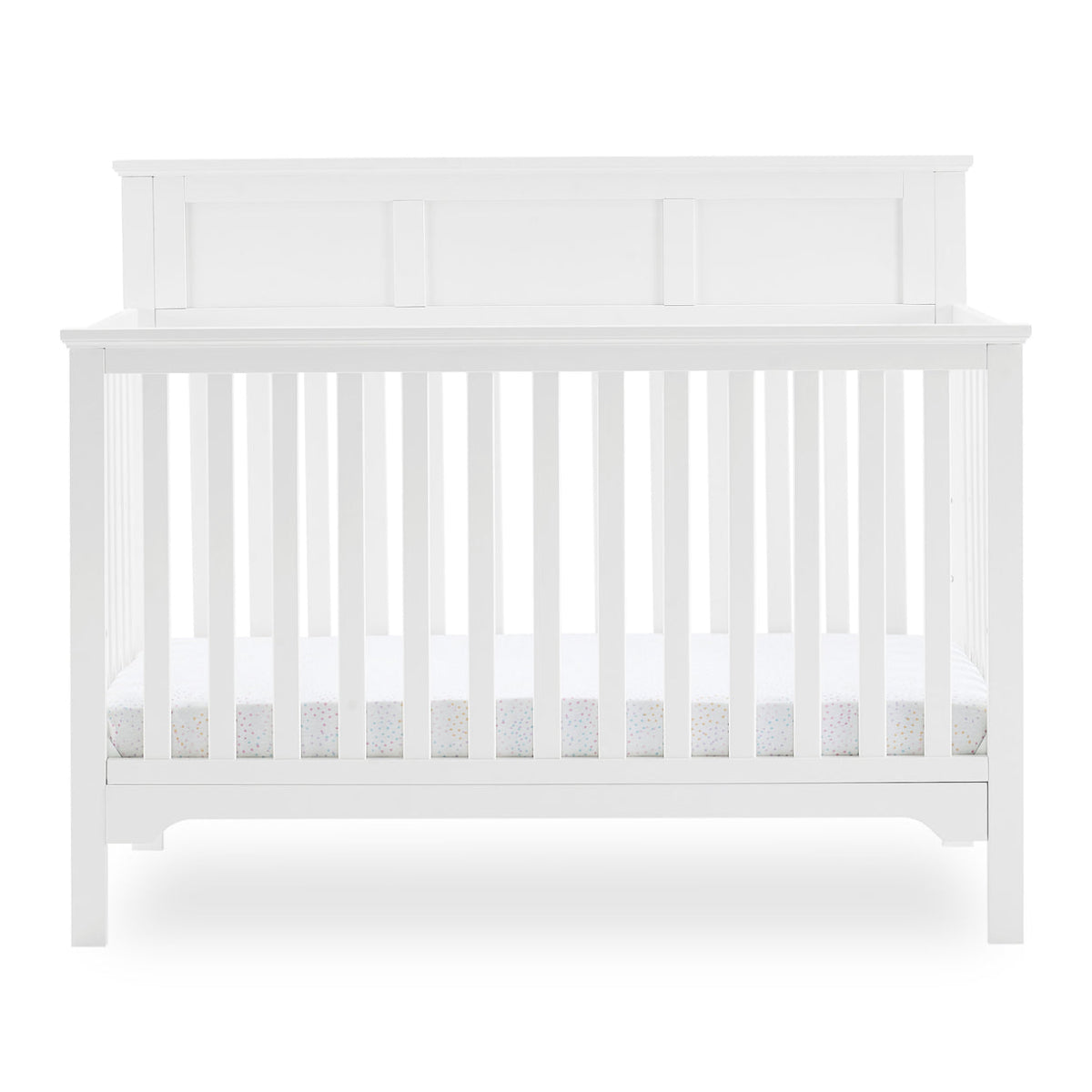 Delta Children Sweet Beginnings Hart Flat Top White 6-in-1 Convertible Wooden Crib