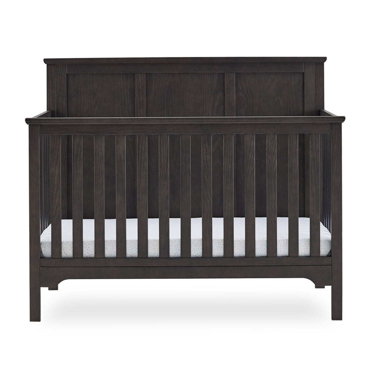 Delta Children Sweet Beginnings Sage Flat Top Stone Gray 6-in-1 Convertible Wooden Crib