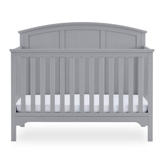 Cuna convertible de madera 6 en 1 con parte superior curvada en gris Sweet Beginnings de Delta Children