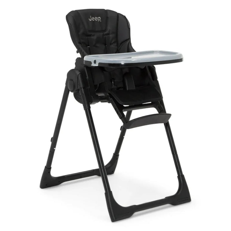 Jeep Classic Convertible 2-in-1 High Chair with Adjustable Height, Recline & Footrest- Black