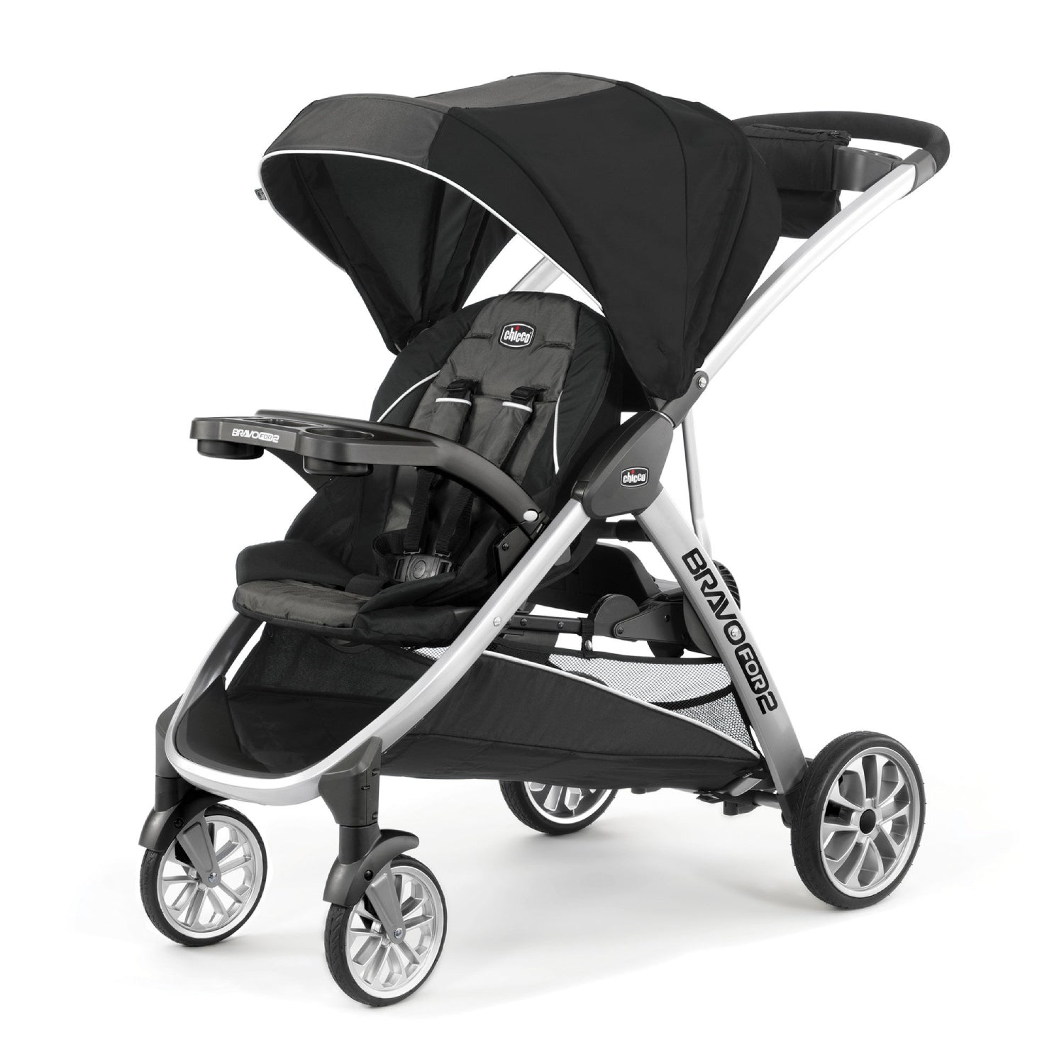 Chicco BravoFor2 Standing/Sitting Double Stroller - Iron– Curacao