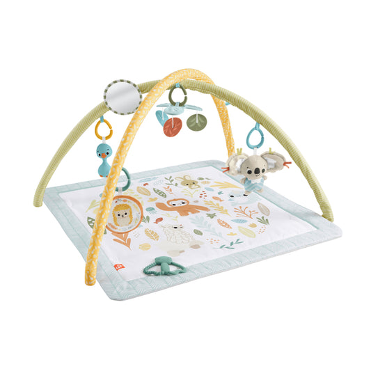 Colchoneta de actividades para gimnasio de recién nacidos Simply Senses de Fisher-Price con 6 juguetes sensoriales, multicolor