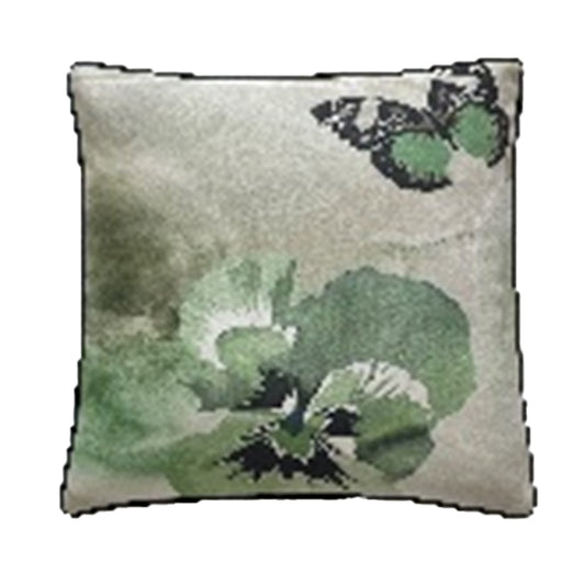 Evolved Home Silky Butterfly Beauty 18" Decorative Throw Pillow Cover - Green