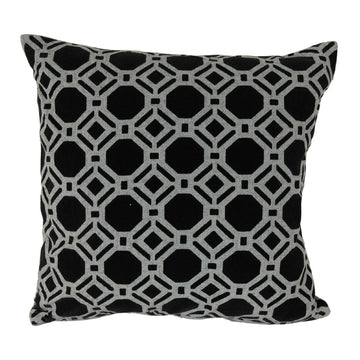 India House 20" x 20" Square Flock Honeycomb Throw Pillow - Black/Gray