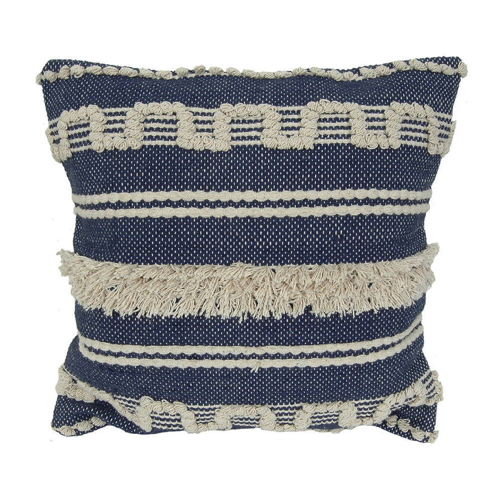 India House 20" x 20" Square Boho Throw Pillow - Indigo
