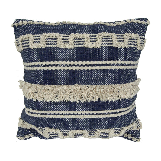 Almohada bohemia cuadrada de 20" x 20" de India House, índigo