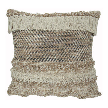 India House 20" x 20" Square Boho Throw Pillow - Earthy