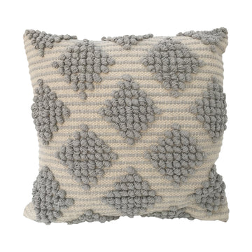 India House 20" x 20" Square Boho Throw Pillow - Steely
