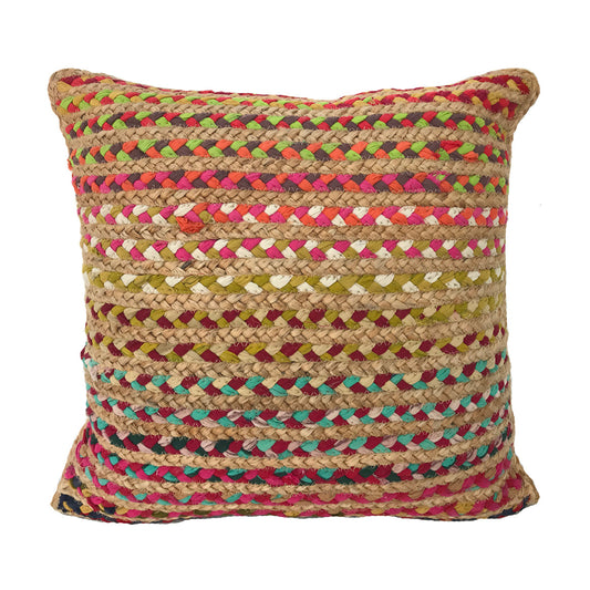 Almohadón bohemio cuadrado de 20" x 20" con diseño de India House, multicolor