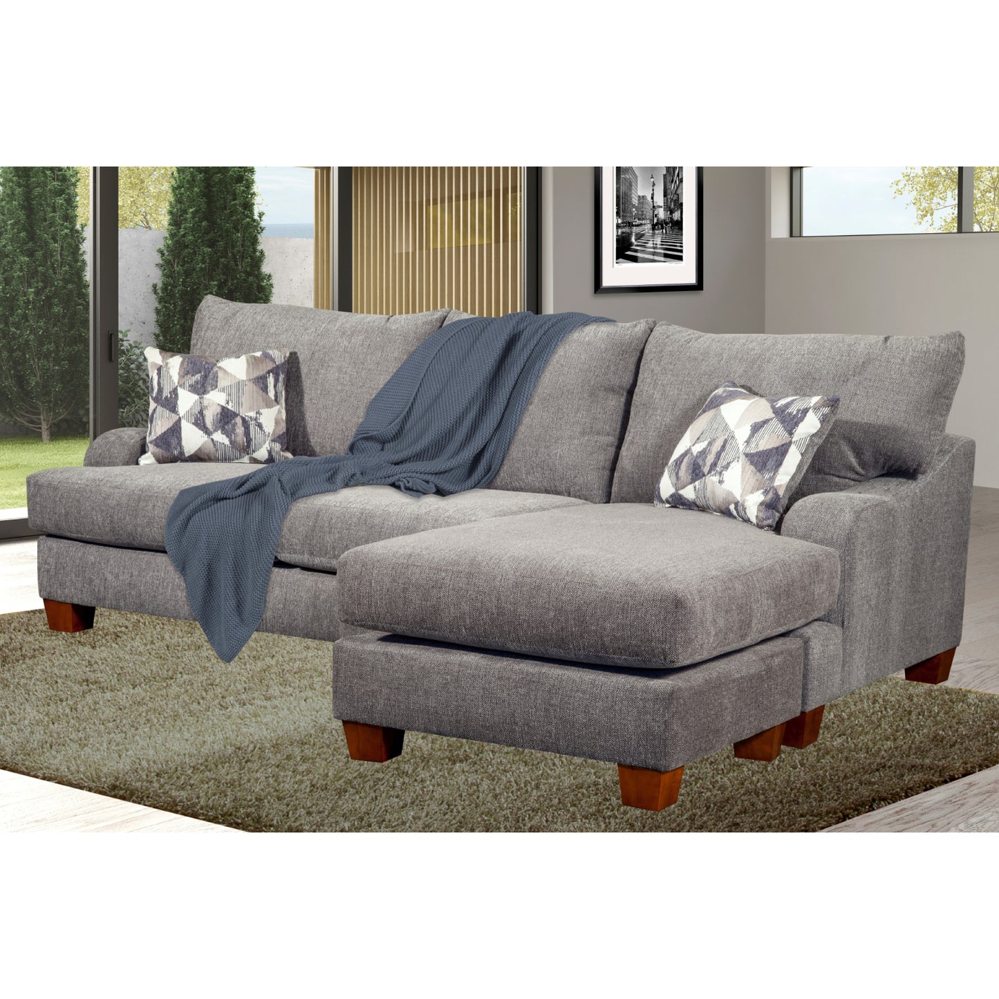 Elise 40" Upholstered Gray Sofa Chaise by Arley's Furniture