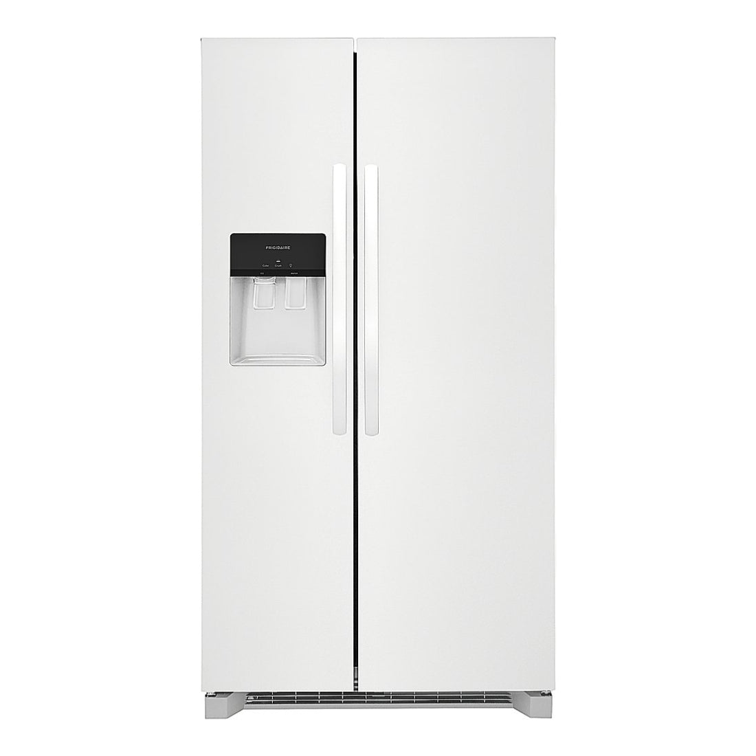 Refrigerador de dos puertas verticales Frigidaire FRSS2623AW de 25,6 pies cúbicos con dispensador, color blanco 