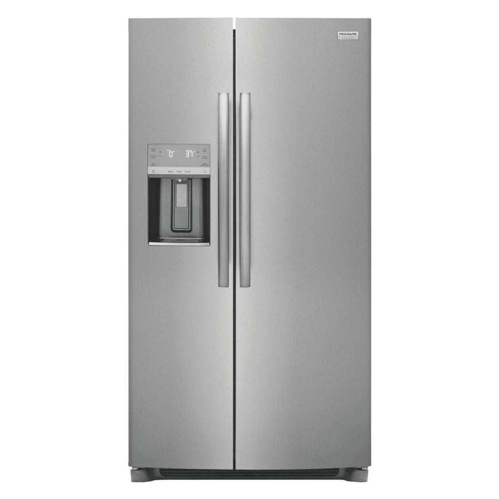 Refrigerador de dos puertas verticales de profundidad estándar Frigidaire Gallery GRSS2652AF de 25,6 pies cúbicos, acero inoxidable, con certificación ENERGY STAR