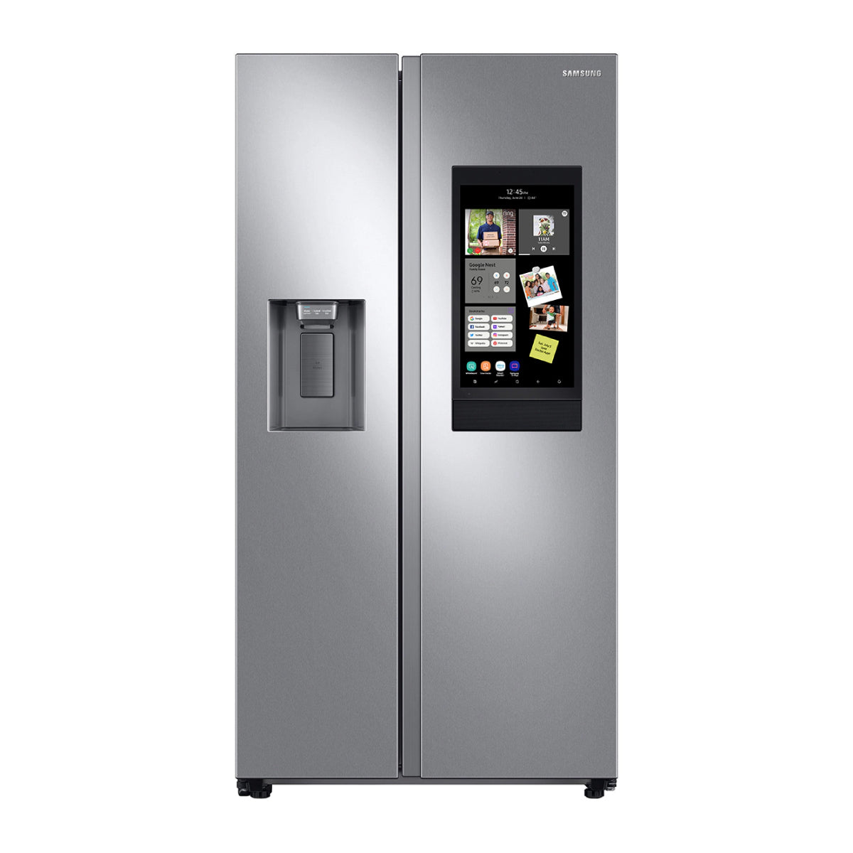 Samsung RS27T5561SR 26.7 cu. ft. Family Hub Side by Side Smart Refrigerator in Fingerprint Resistant -Stainless Steel