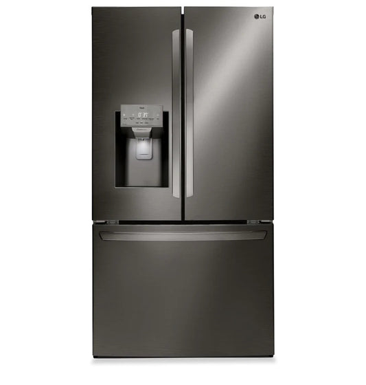 LG - Refrigerador de 3 puertas y 28 pies cúbicos con puerta francesa y tecnología ThinQ, modelo LRFS28XBD