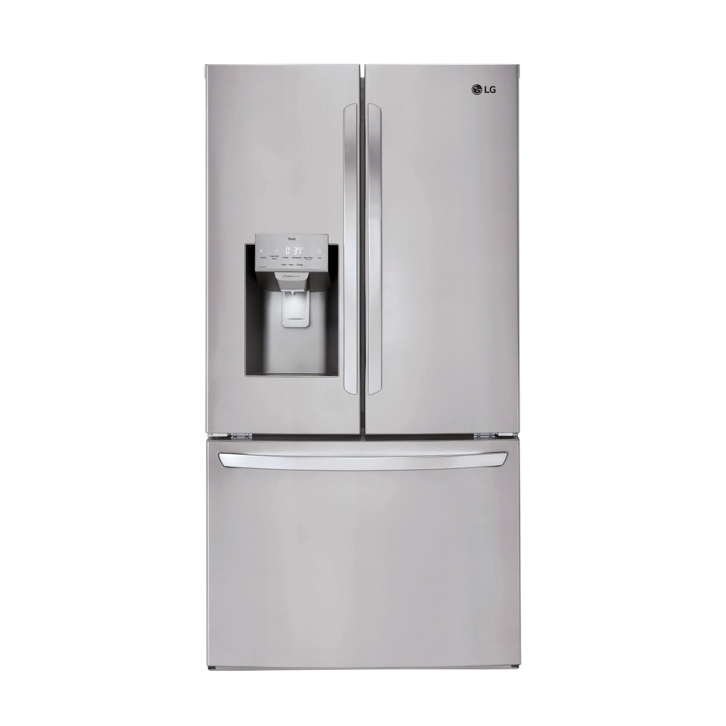 Refrigerador LG LRFS28XBS de 27,7 pies cúbicos con 3 puertas francesas y dispensador de hielo y agua - Acero inoxidable