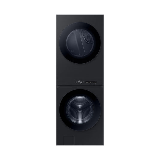 Lavadora Samsung Bespoke WH46DBH500GV de 4,6 pies cúbicos con sistema de dispensación automática Flex y secadora a gas de 7,6 pies cúbicos, color negro cepillado