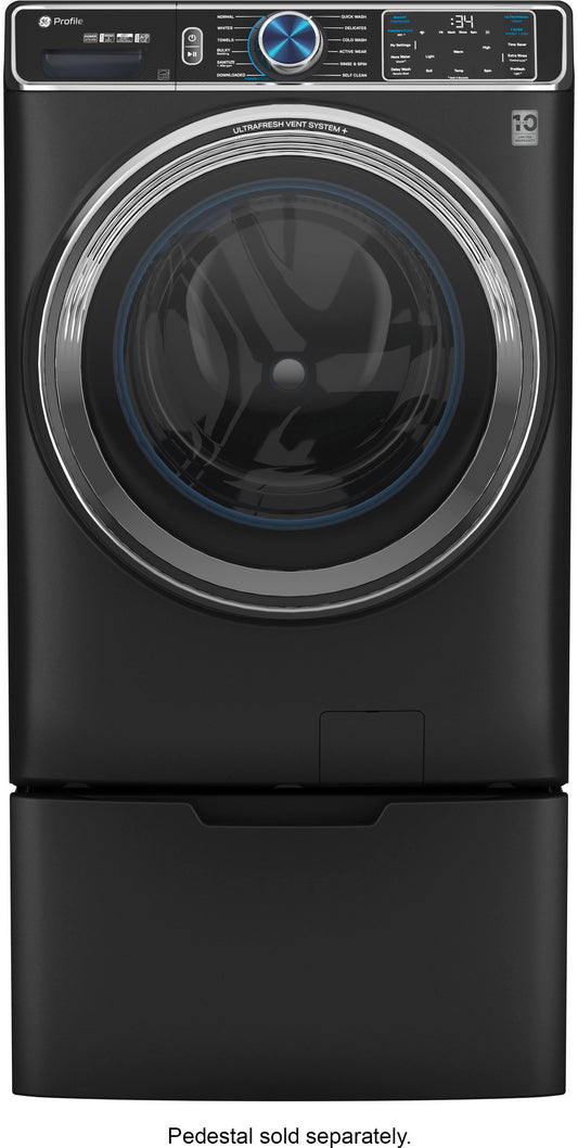 GE Profile - 5.3 cu. ft Smart Front Load Steam Washer with Vent System & Microban Antimicrobial Technology - Carbon Graphite