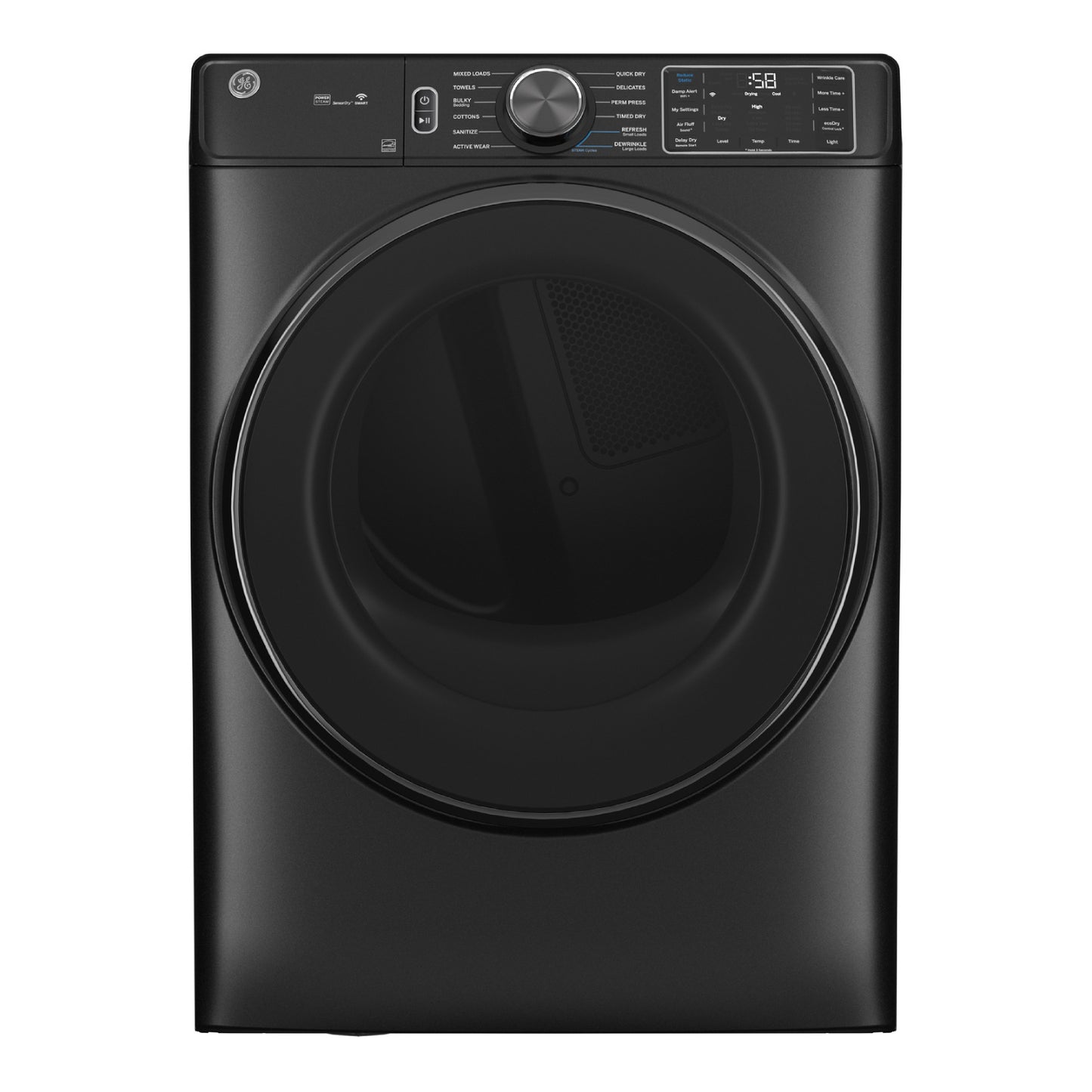 GE GFD65ESPVDS 7.8 cu. ft. Vented Front Load Electric Dryer - Stackable with Steam and Sanitize Cycle - Carbon Graphite